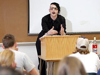Marilyn Manson Takes Trip to College