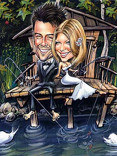 Check Out Josh & Fergie's Wedding Invitation, Caricature