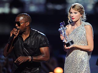 Kanye west and taylor swift at the vma's