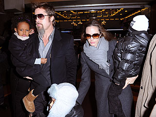 Brad and Angelina Take the Kids to Mary Poppins