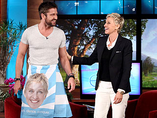 Ellen DeGeneres Gets Under Gerard Butler's Kilt