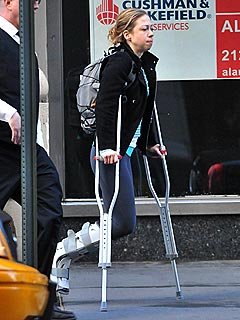 PHOTO: Bride-to-Be Chelsea Clinton on Crutches