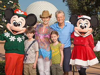 Recovering Michael Douglas Takes Kids to Epcot Center