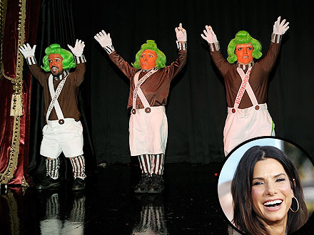 Sandra Bullock Parties at Vaudeville Show with Heidi Klum