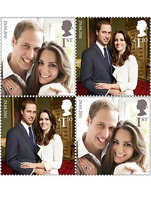 Kate Middleton, Prince William on Stamps at Post Office