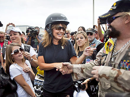 Sarah Palin in 'Rolling Thunder' Motorcycle Rally