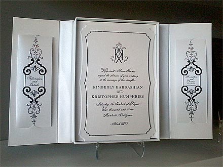 Wedding Venue on Kim Kardashian And Kris Humphries S Wedding Invitation People Com