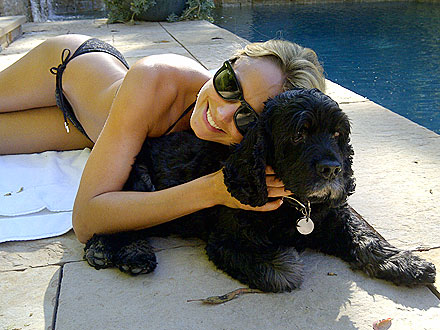 Stacy Keibler in Bikini with Dog: Photo