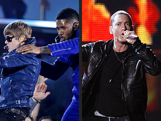 Justin Bieber, Usher, Eminem, Katy Perry