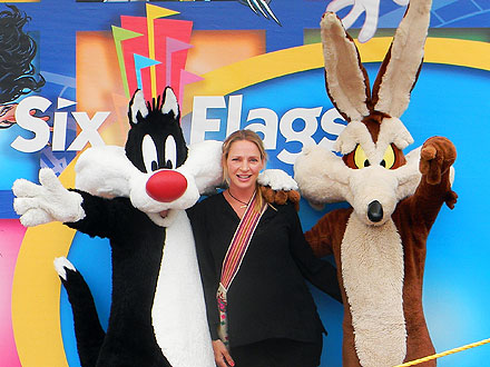 School's (Almost) Out! Pregnant Uma Thurman Takes Her Kids to a Theme Park