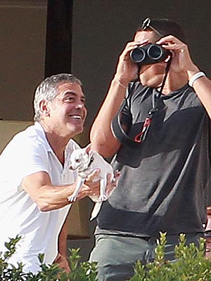 George Clooney Jokes with Alex Rodriguez in Mexico