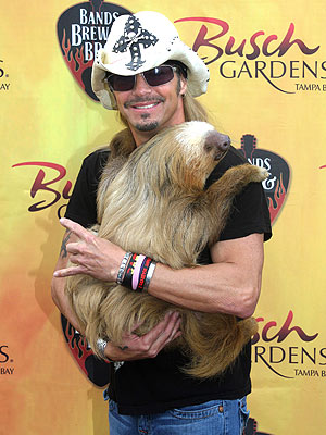 Bret Michaels Meets Sloth at Busch Gardens Festival
