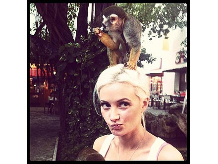Holly Madison Tweets Photo with Monkey