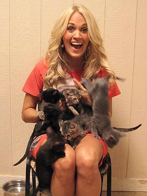 Carrie Underwood Cuddles Kittens at Her Hometown Shelter