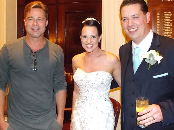 Brad Pitt Crashes a Wedding in England