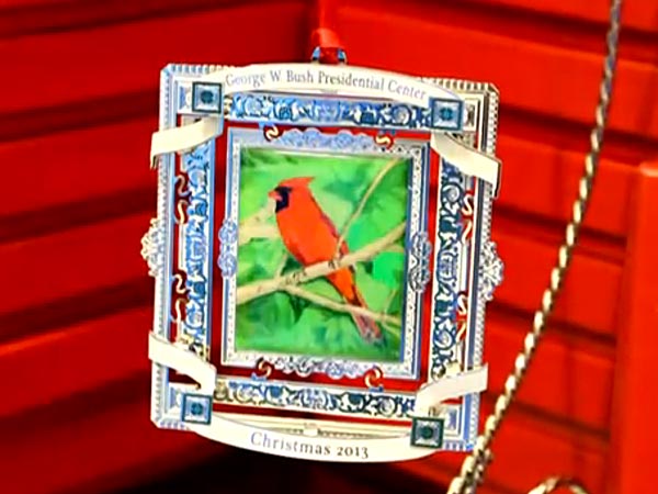 george w bush selling christmas ornament with cardinal george w bush selling christmas ornament with cardinal