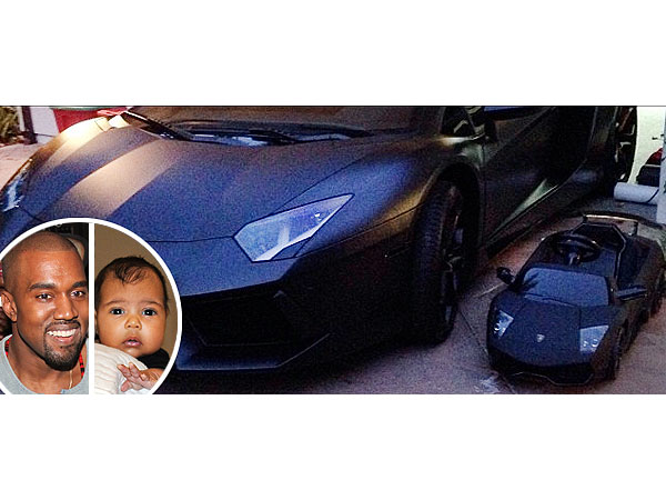 North West and Her Daddy, Kanye, Have Matching Lamborghinis