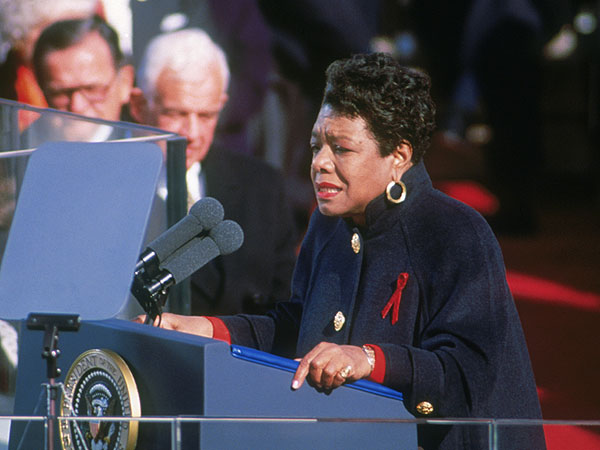 Maya Angelou at the first inauguration of President Bill Clinton in 1993