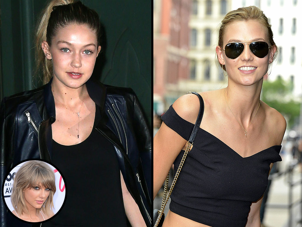 Karlie Kloss, Gigi Hadid, Lena Dunham at Taylor Swift's NYC Apartment