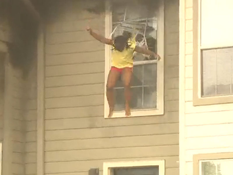 Teen Girls Make Desperate Jump From Window To Escape Raging Fire