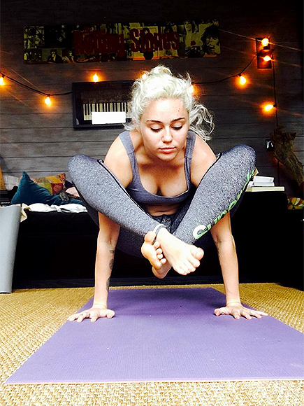 Namaste. Miley Cyrus Sticking with Yoga Routines