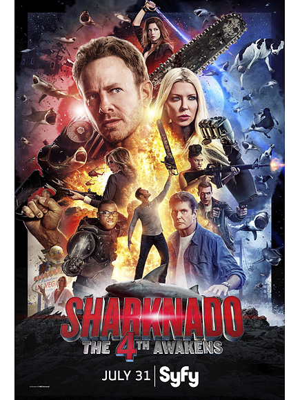 Skarknado 4: Ian Ziering and Tara Reid in Star Wars-Themed Movie Poster