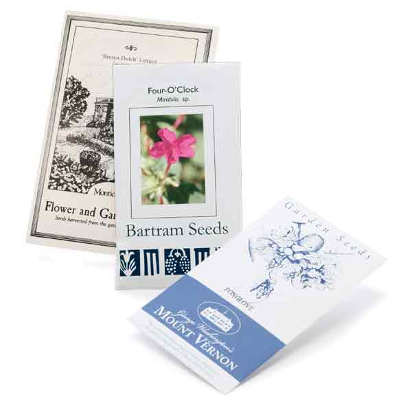seed packets from colonial nurseries