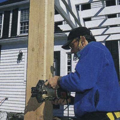 Step 9: shape and sand the corners of each post to build an arbor