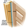 silicone weatherstripping on a wooden door