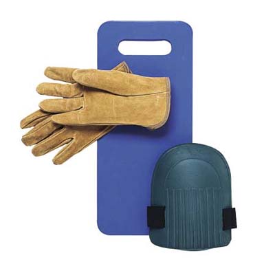 garden gloves and pads