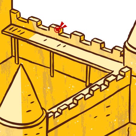 jagged wall topping battlements