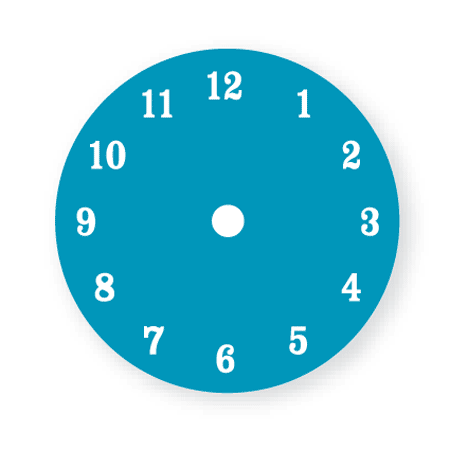 blue and white clock face