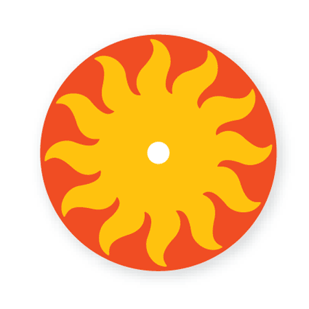 circle-shaped image of the sun