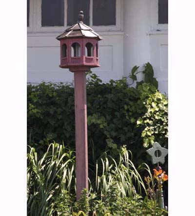 red gazebo bird feeder