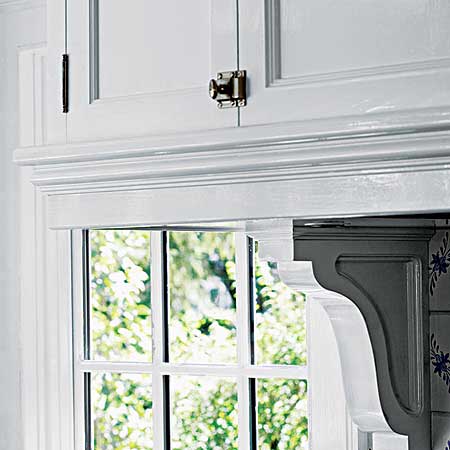 custom cabinets and Rejuvenation cabinet hardware in renovated Georgian's kitchen