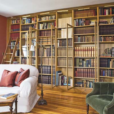 bookcases stocked in IKEA shelves
