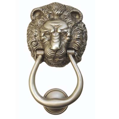 hand finished lion head shaped door knocker