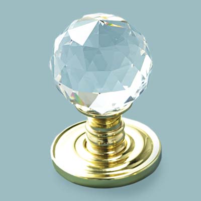 glass doorknob in precision cut style