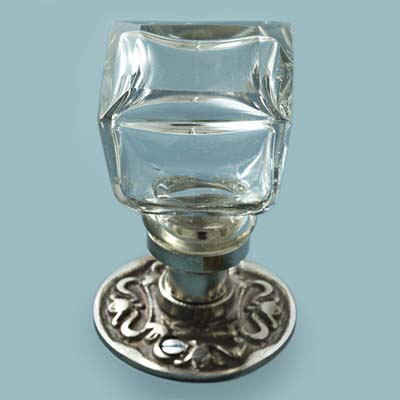 glass doorknob in squared off style