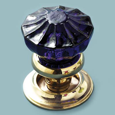 glass doorknob in fluted style
