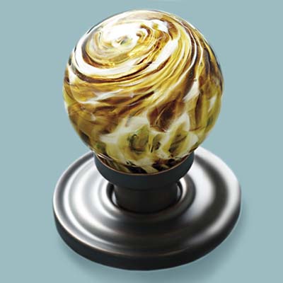 glass doorknob in well marbeled style