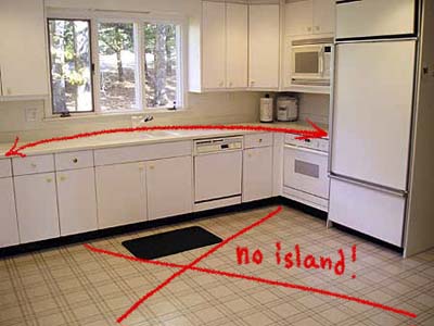 kitchen with a continuous countertop