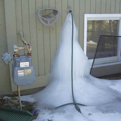 burst pipe, hose, sill cock