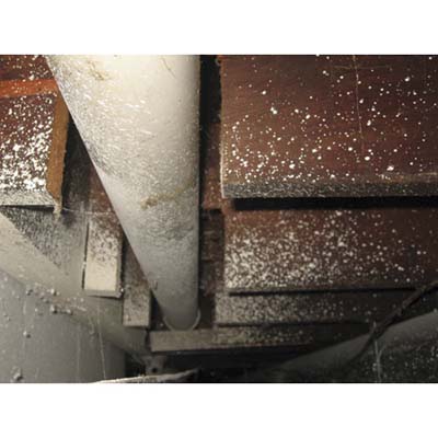 notched joists, plumbing drain line