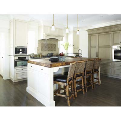 new remodeled kitchen, island, teak counter