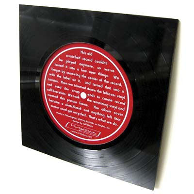 Picture Frame Made of reclaimed vinyl record