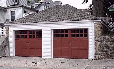 garage doors made to look like a carriage house