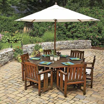 dining table and chairs in the patio