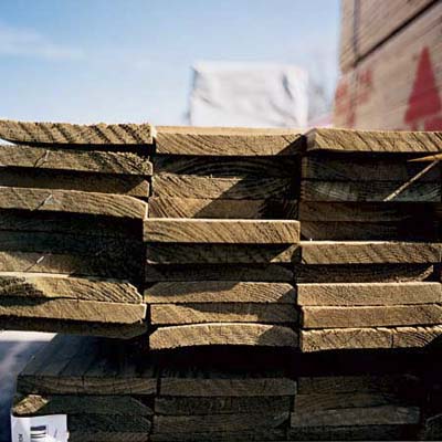 Lumber stacked 