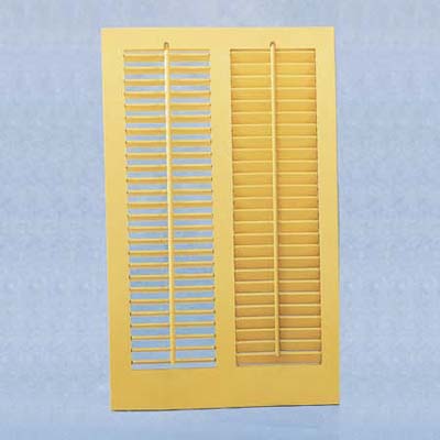 yellow louvered shutters